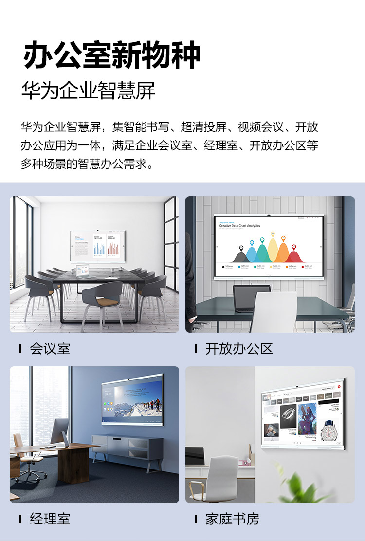 Huawei/华为智慧屏IdeaHub S 86英寸触控一体机电子白板会议平板无线投屏智能语音(图3)